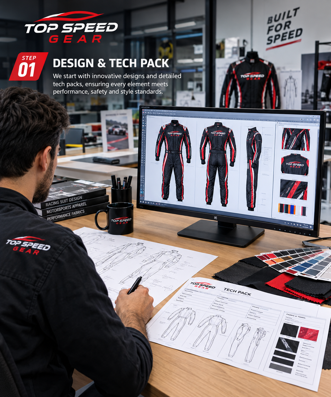 Design & Tech Pack stage in the Top Speed Gear factory