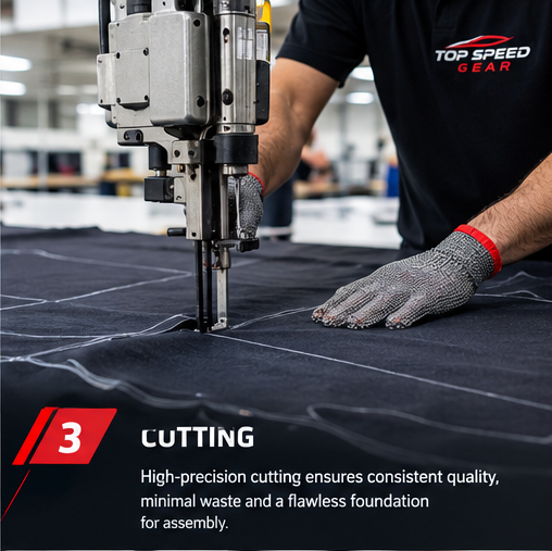 Cutting stage in the Top Speed Gear factory